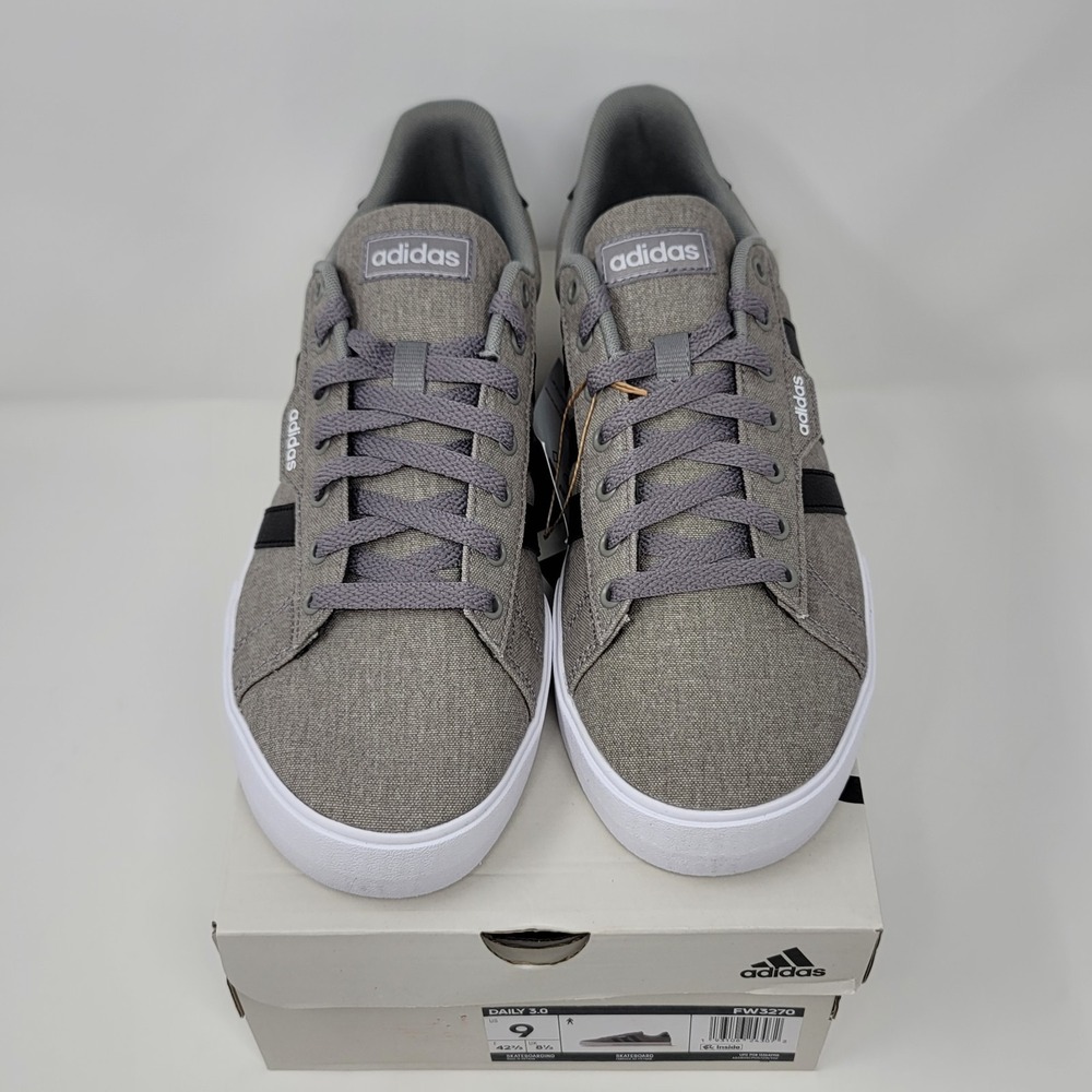 Adidas Daily 3.0 FW3270 Casual Shoes Men's Size 10 Skateboarding Dove Gray Black - Picture 2 of 8